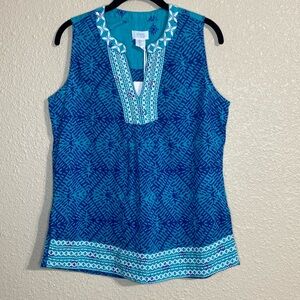 Sigrid Olsen Sleeveless Embroidered Top NWT Size S